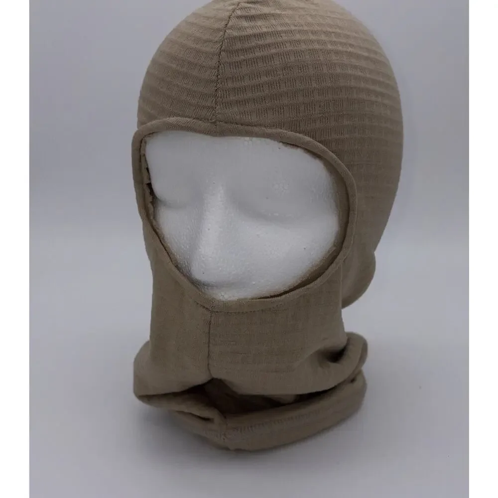 Grid-Texture Performance Balaclava – Tan/Beige Tactical Face Mask